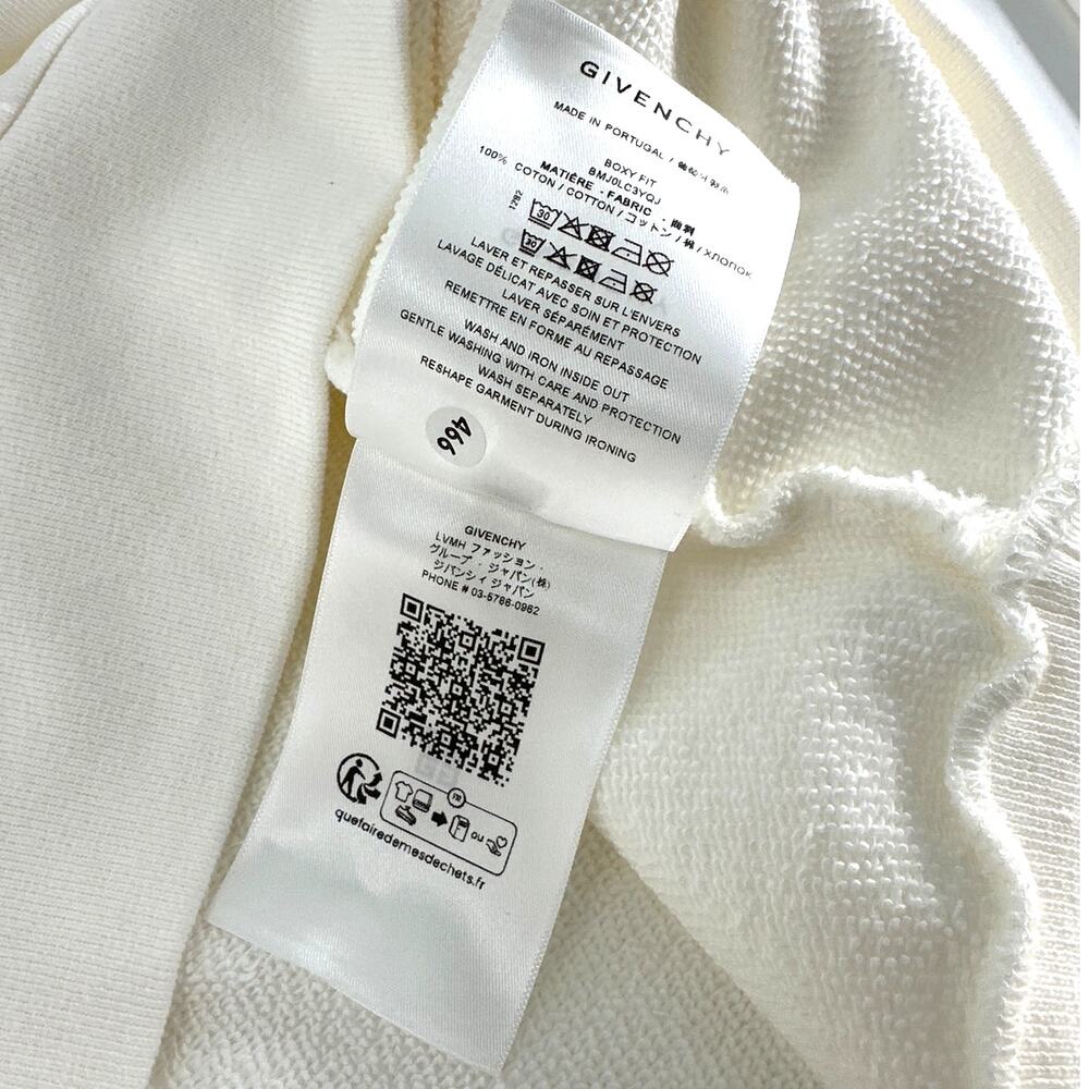 GIVENCHY Off White Reverse Fleece Sweatshirt Size S - Picture 7 of 14